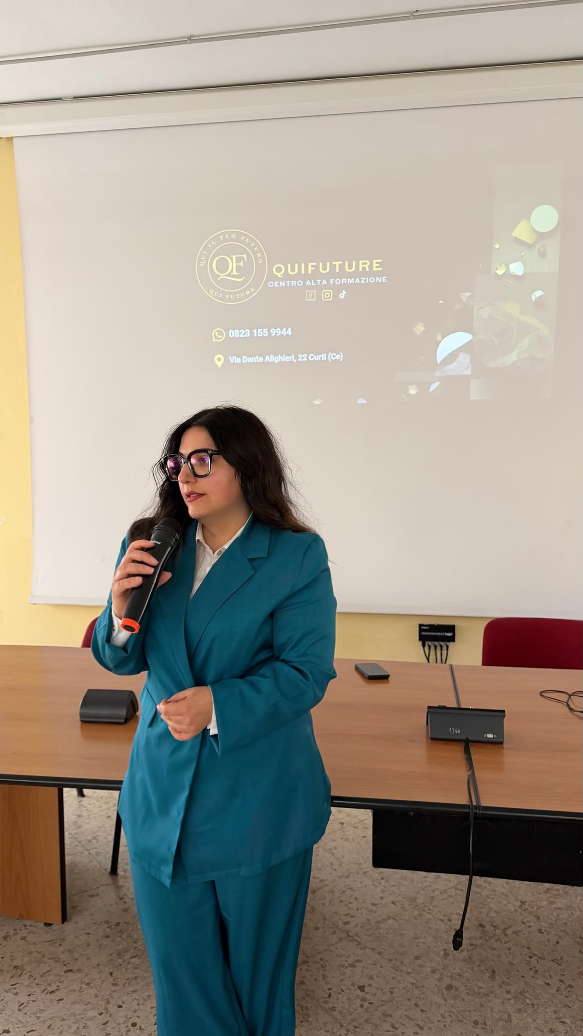 Il fondatore di QuiFuture sul palco